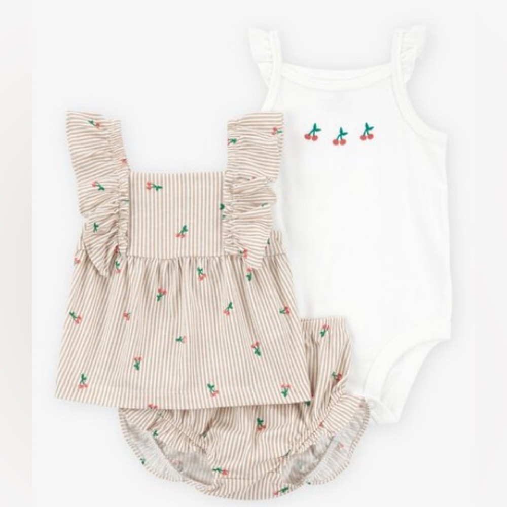 Striped Baby Romper with Floral Accents